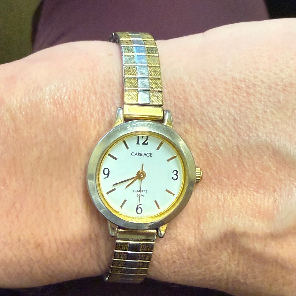 Carriage by Timex Womens‎ Two Tone Expansion Band Quartz Watch Works